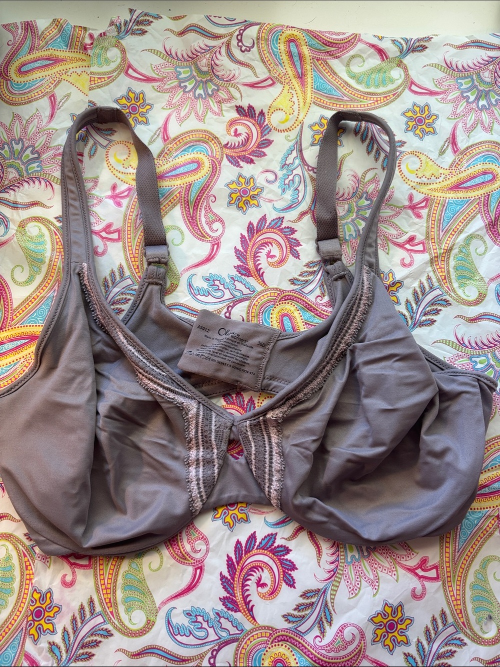 Olga Everyday Soft Full Coverage Bra in grey lavender 36d
